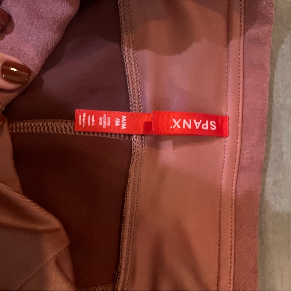 Faux Suede Spanx leggings: pinkish